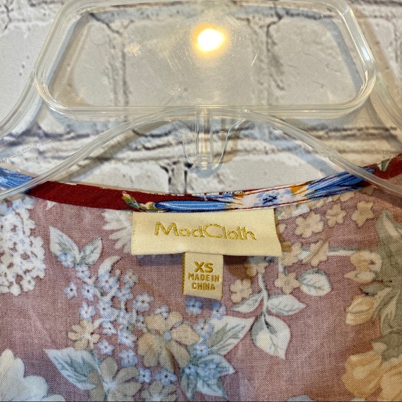 Modcloth XS Boho Floral Sleeve Less Knit Top EUC - Picture 2 of 3